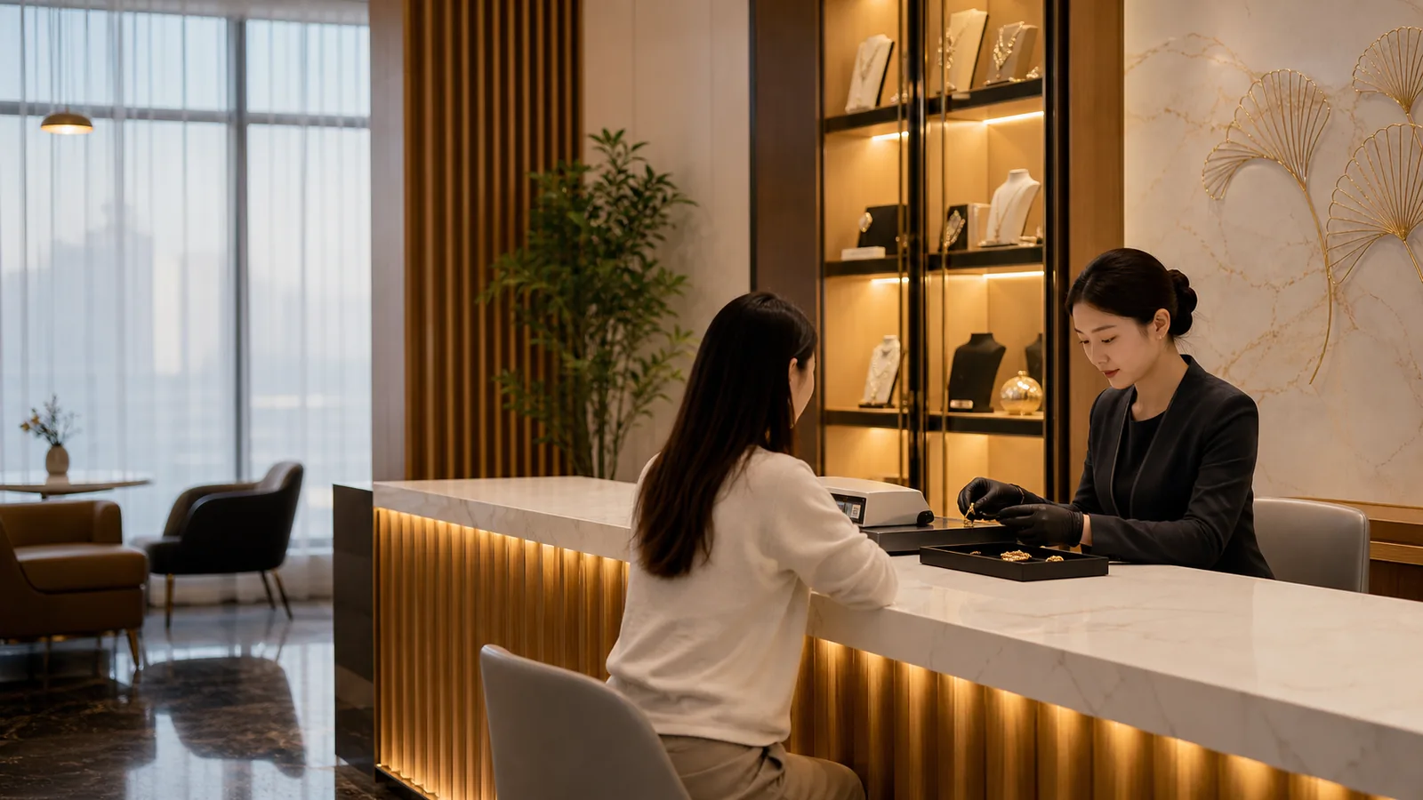 武汉恒稳黄金回收门店环境接待区